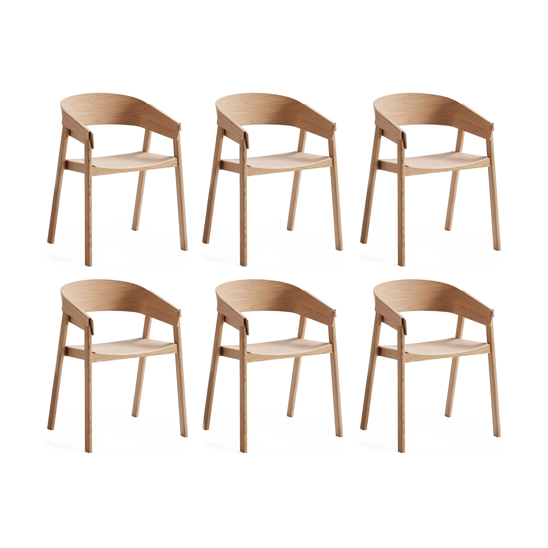 Cover Armchair nojatuoli, Tammi, 6-pakkaus Muuto