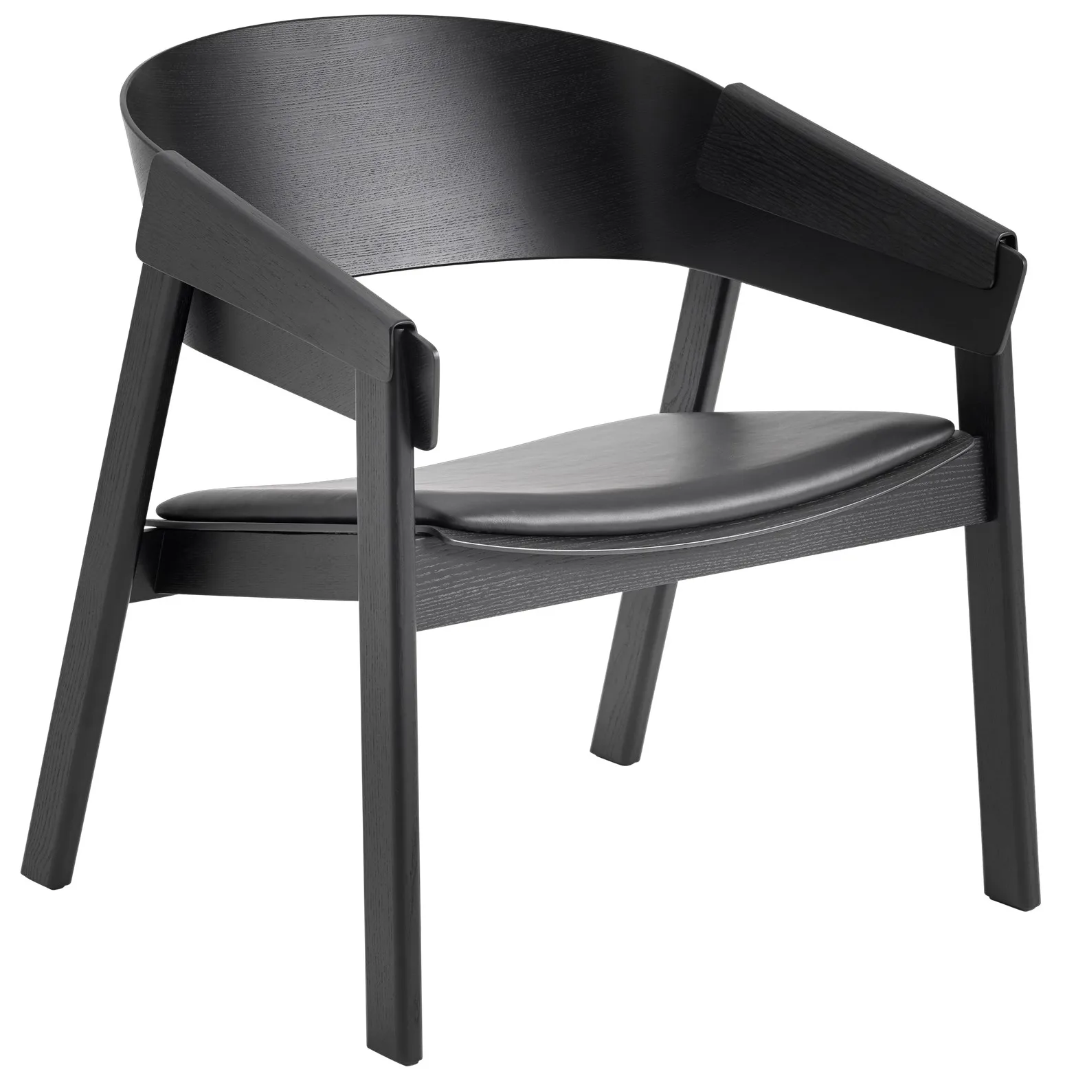 Cover lounge chair leather, Musta-musta Muuto