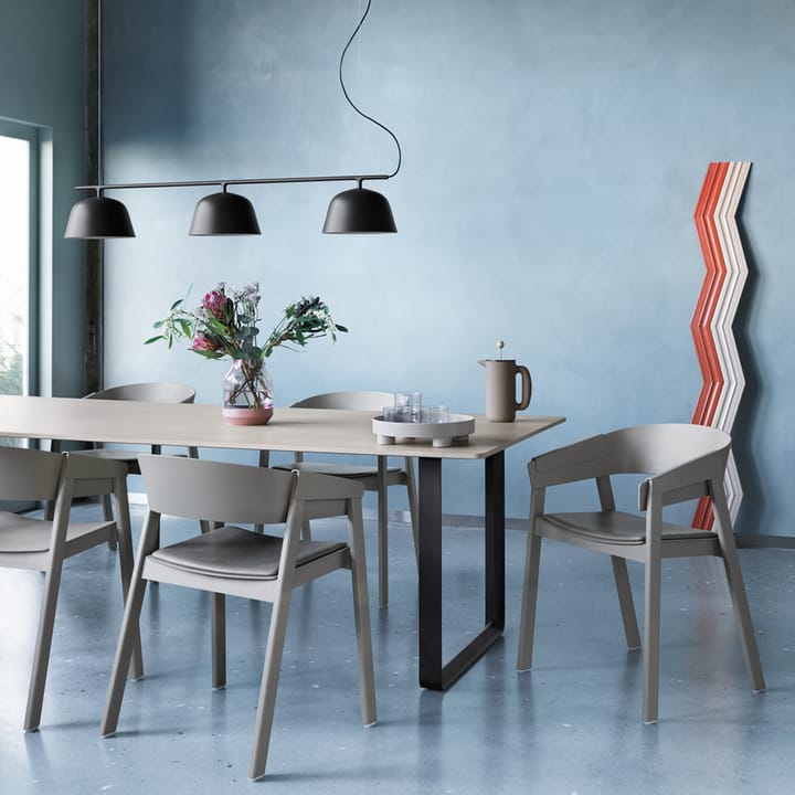 Cover nojatuoli verhoiltu istuinosa, Refine leather black-Black Muuto