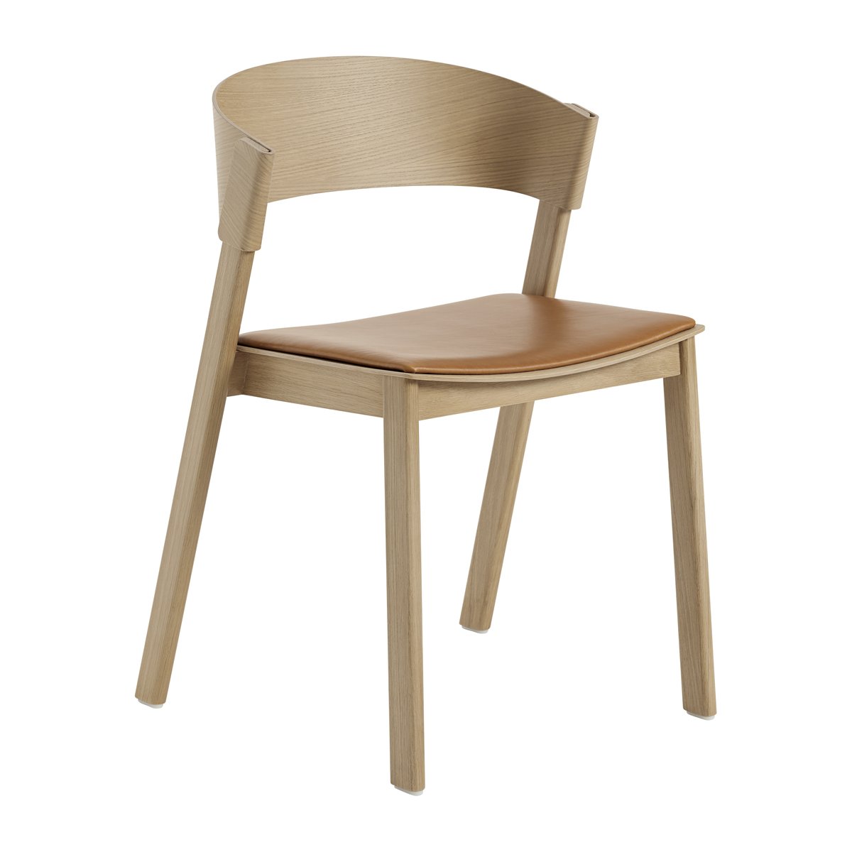 Muuto Cover Side Chair leather Konjak-tammi | Skandinaavinen Sisustus | Tuolit | Ruskea