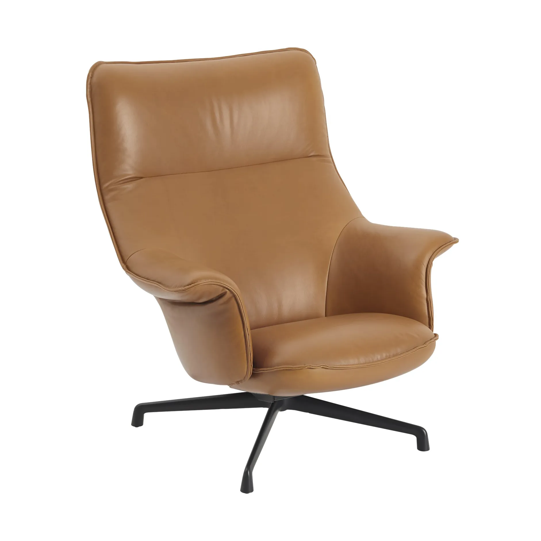 Doze nojatuoli swivel base, Refine leather cognac-black Muuto
