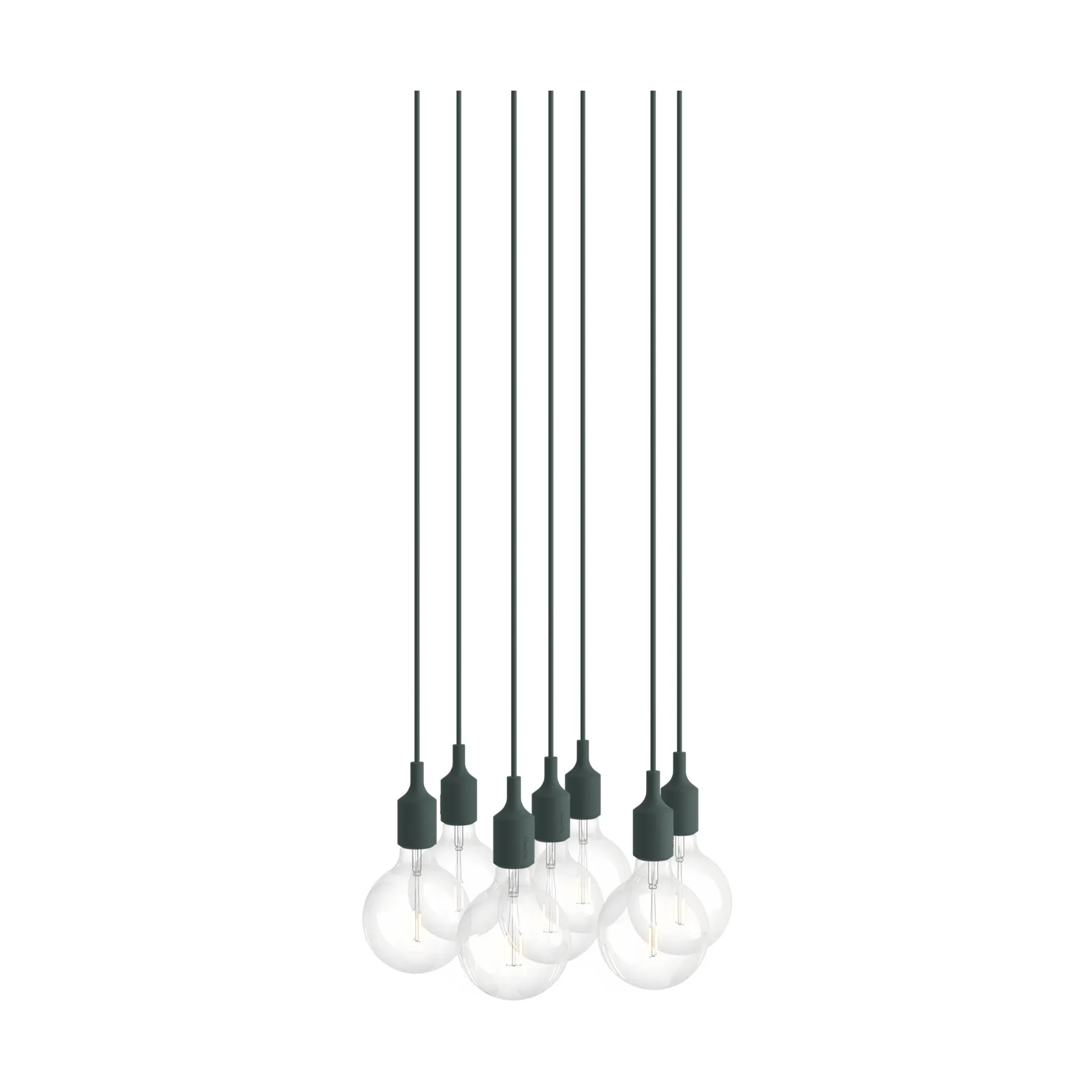 E27 Pendant Cluster 7 riippuvalaisin, tummanvihreä Muuto