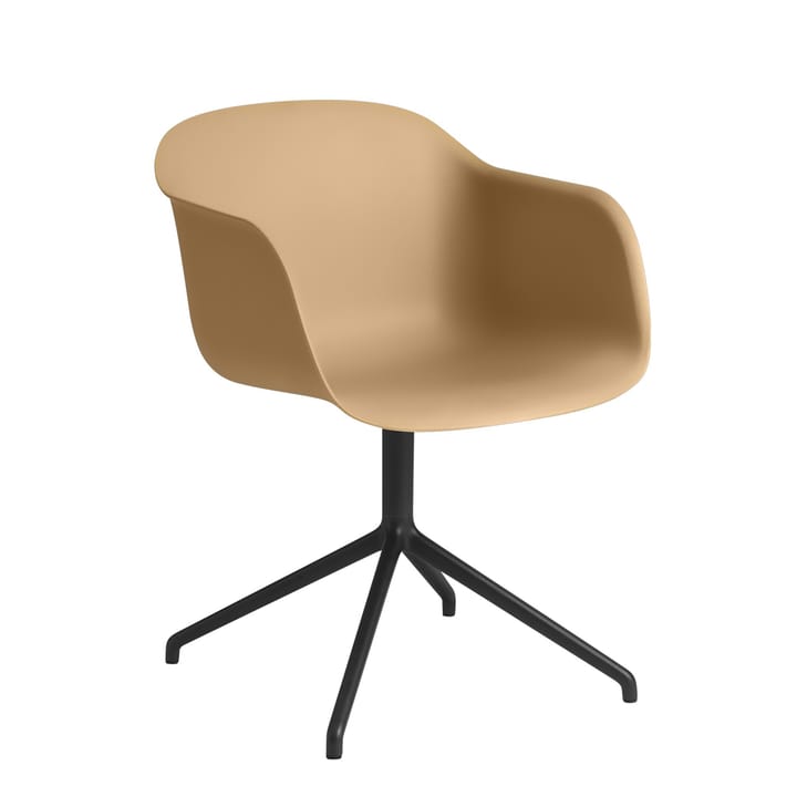 Fiber armchair swivel base toimistotuoli - okra-musta - Muuto