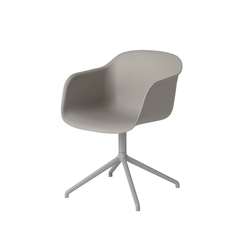 Muuto Fiber armchair swivel base with return toimistotuoli Grey, harmaa runko