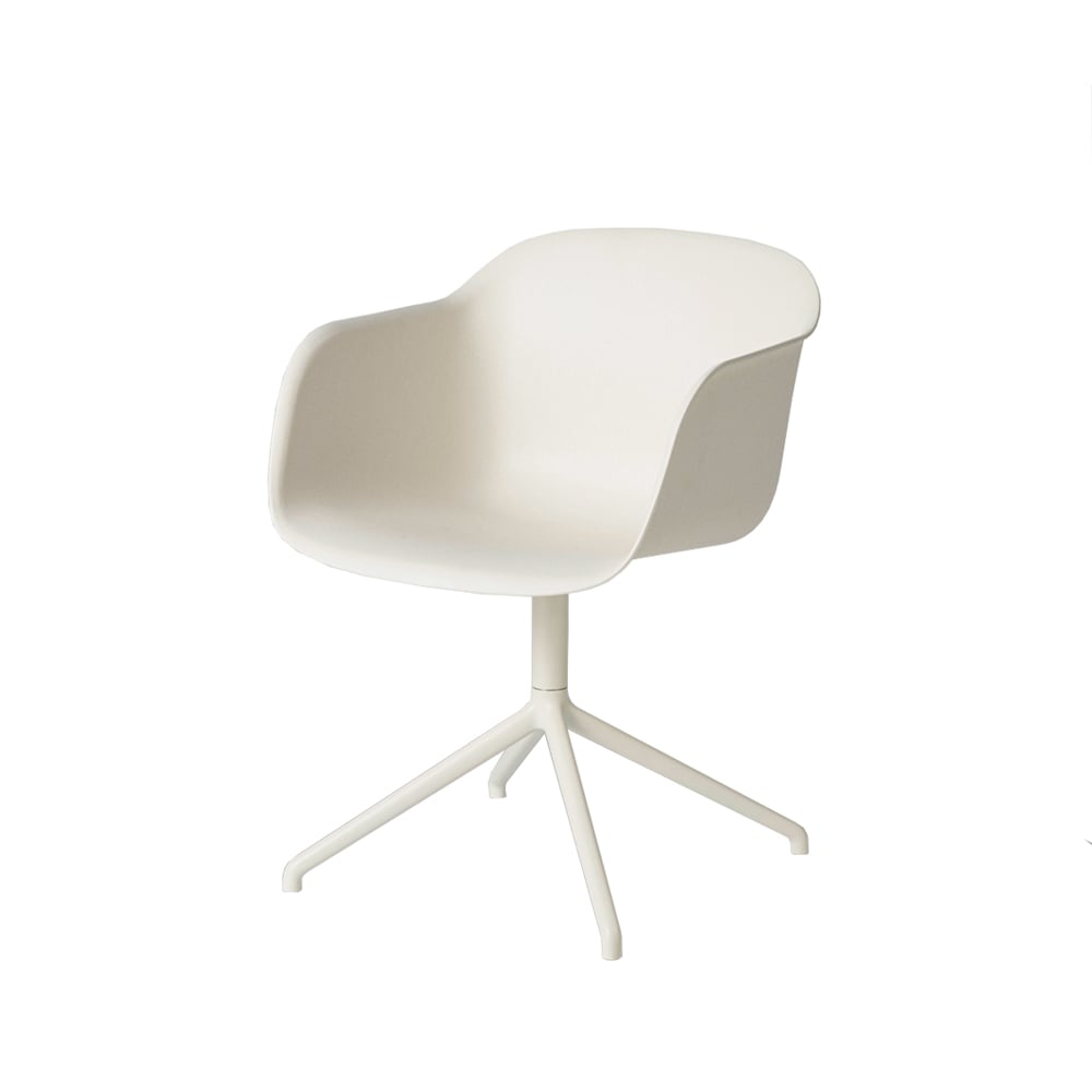 Muuto Fiber armchair swivel base with return toimistotuoli White valkoinen runko