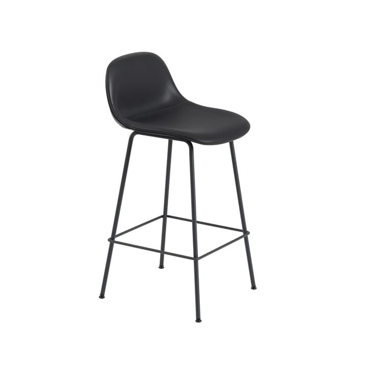 Fiber baarituoli metallijalat - Refine leather black-Black - Muuto