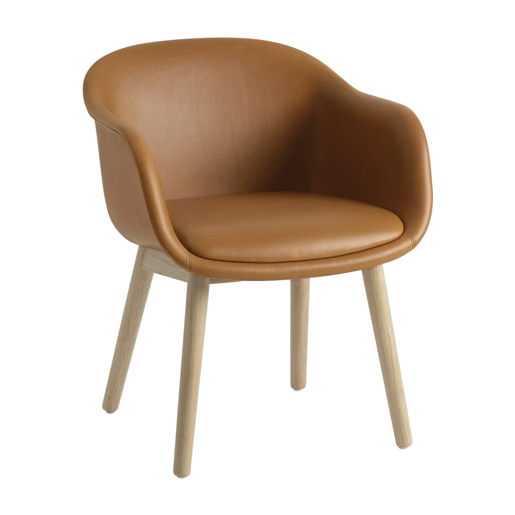 Fiber Conference Armchair puujaloilla, Refine leather cognac-oak Muuto