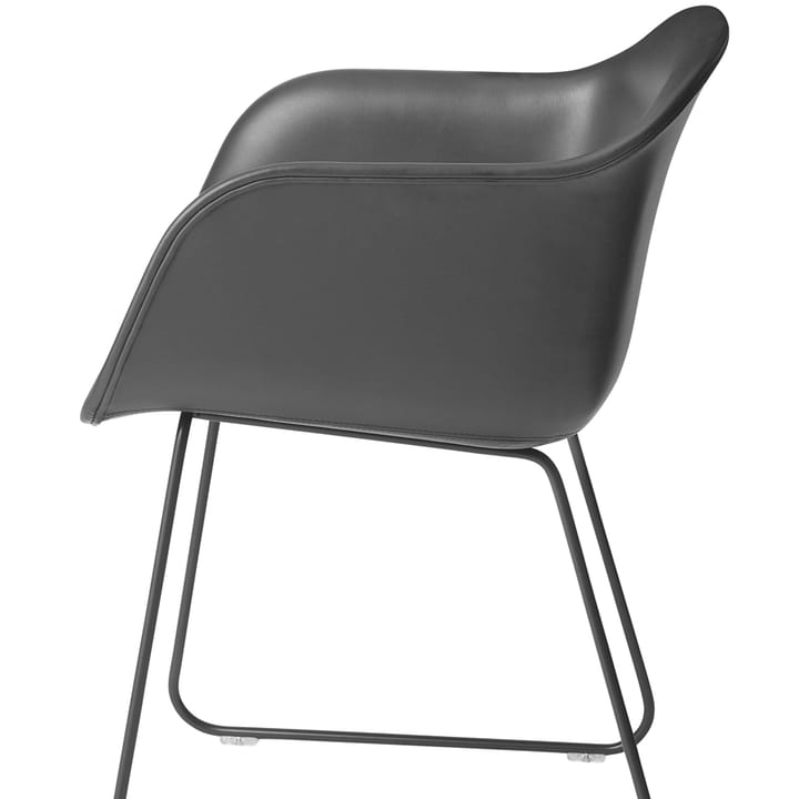 Fiber käsinojallinen tuoli sled base - Dusty green, vihreät jalat - Muuto