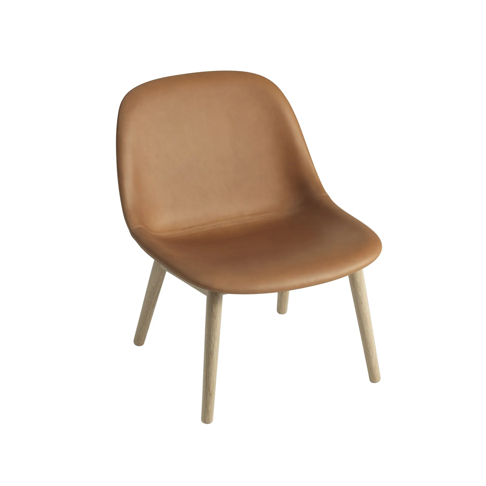 Fiber Lounge tuoli, jalat tammea, cognac Muuto