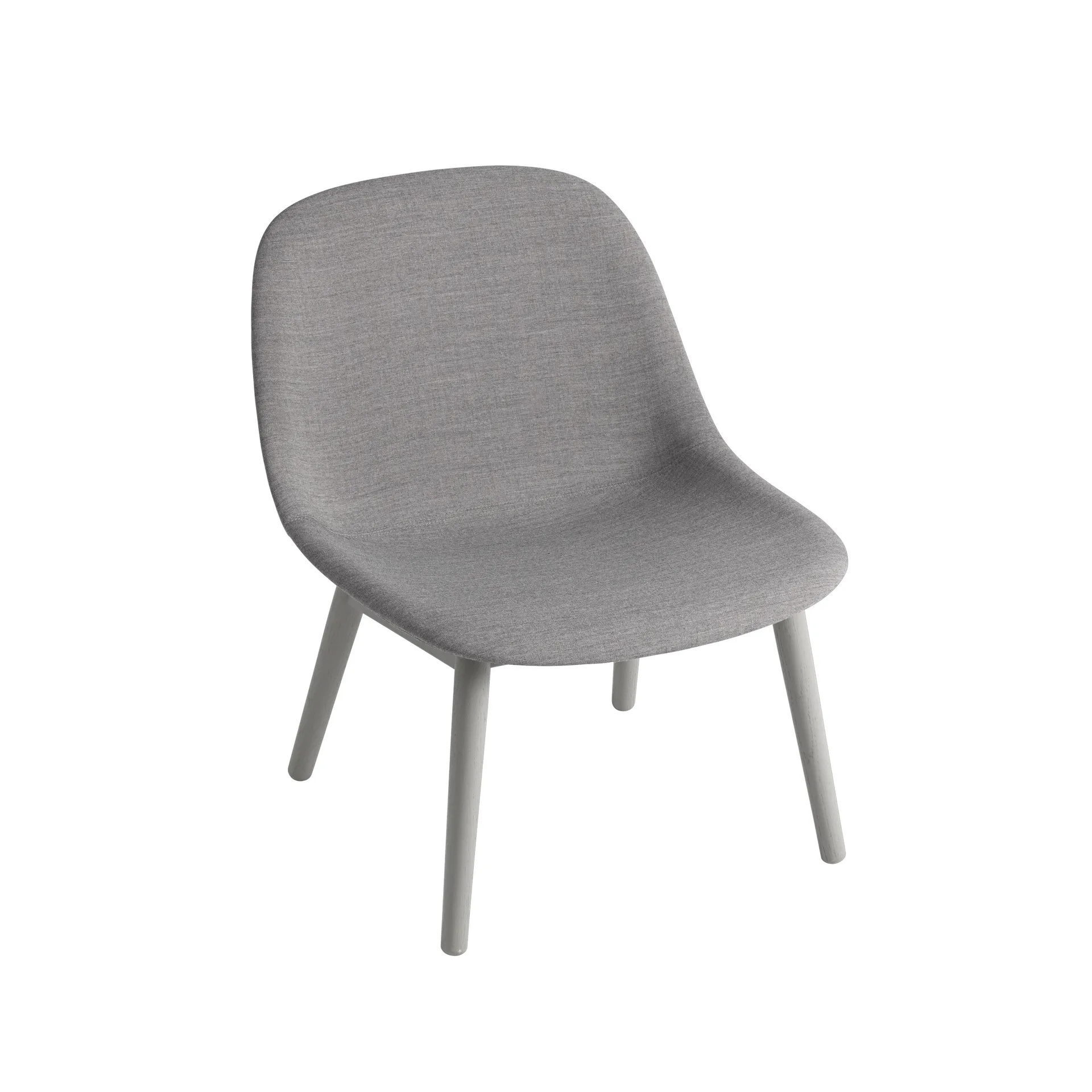 Fiber Lounge tuoli, jalat tammea, Harmaa Muuto