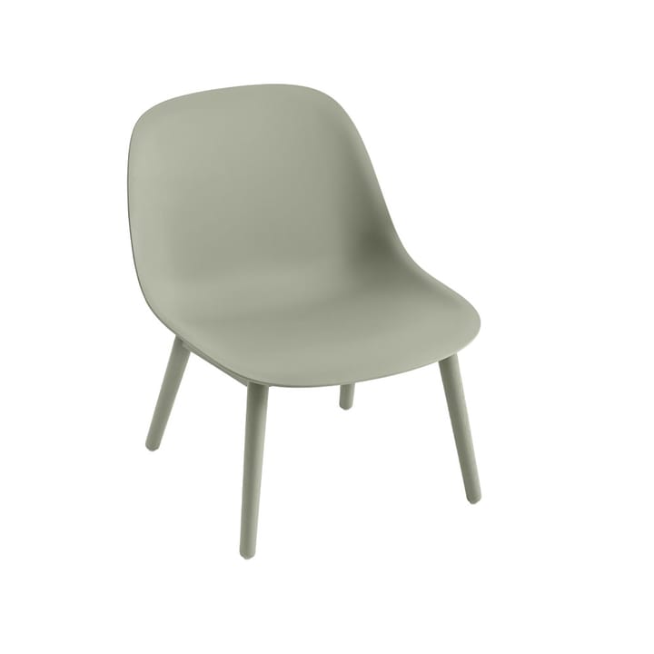 Fiber loungetuoli wood base - Dusty green, dusty green jalat - Muuto