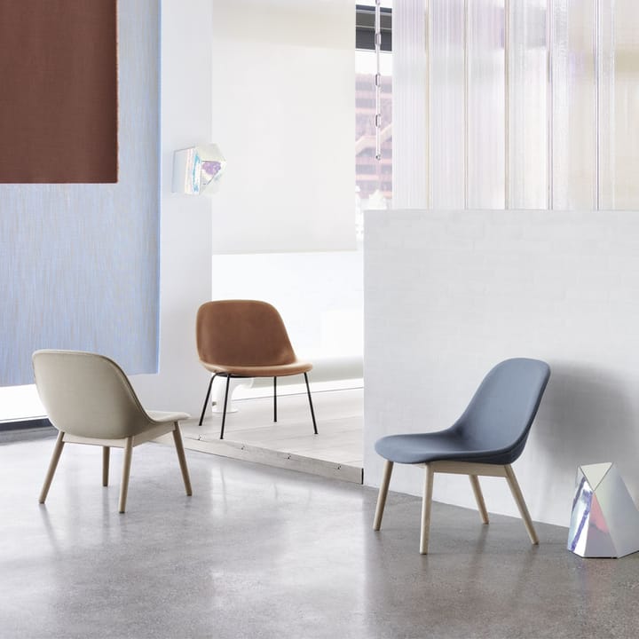 Fiber loungetuoli wood base, Dusty green, dusty green jalat Muuto