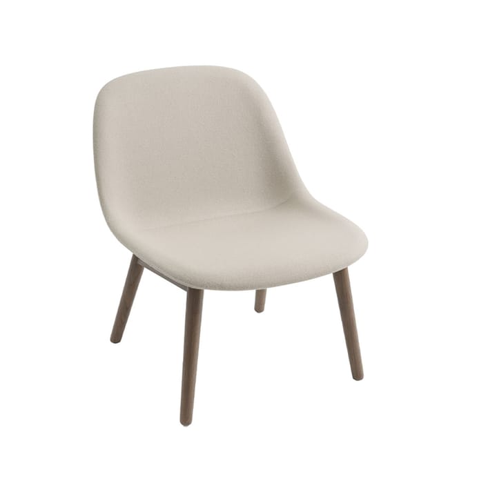 Fiber loungetuoli wood base - Kangas hero 211 beige, ruskeaksi petsatut tammijalat - Muuto