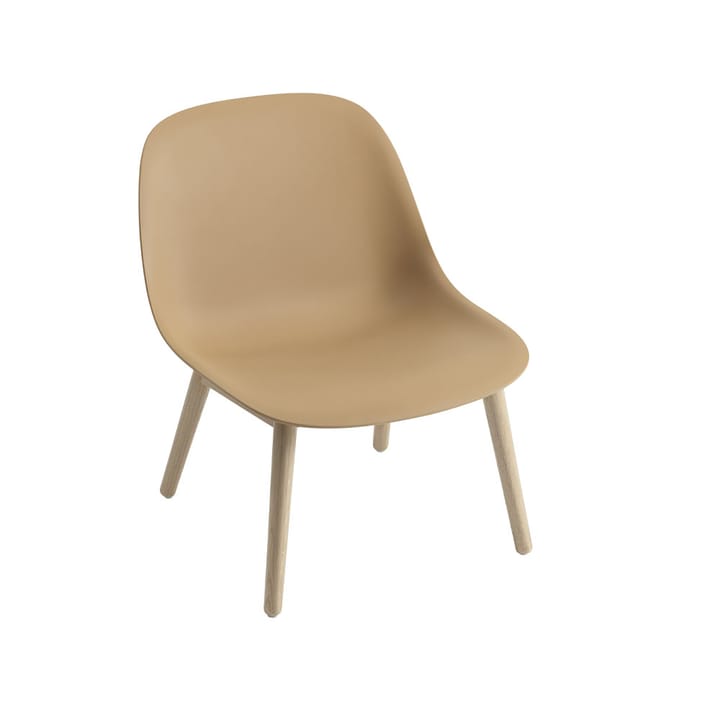 Fiber loungetuoli wood base - Ochre, tammijalat - Muuto