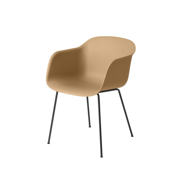 Fiber nojatuoli tube base - Ochre-Anthracite Black - Muuto