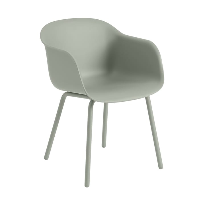 Fiber Outdoor Armchair teräsjaloilla - Dusty green - Muuto