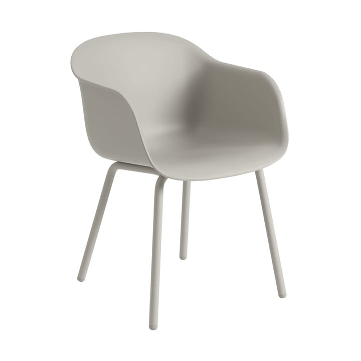 Fiber Outdoor Armchair teräsjaloilla - Grey (plastic) - Muuto