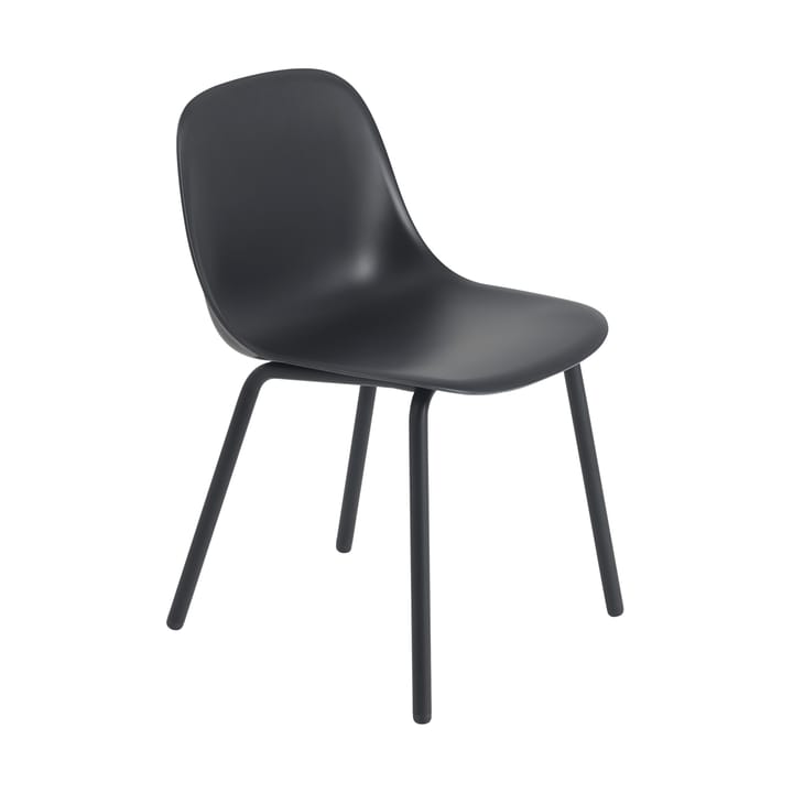 Fiber Outdoor side chair tuoli teräsjaloilla - Anthracite black - Muuto