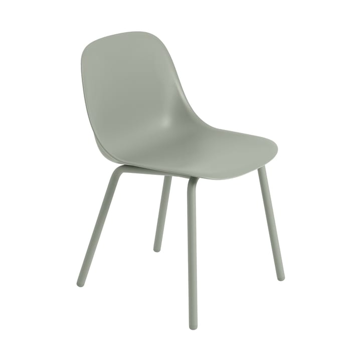 Fiber Outdoor side chair tuoli teräsjaloilla - Dusty green - Muuto