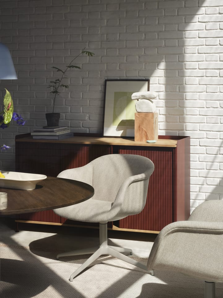 Fiber Soft Armchair swivel pohja, Ecriture 240/Grey Muuto