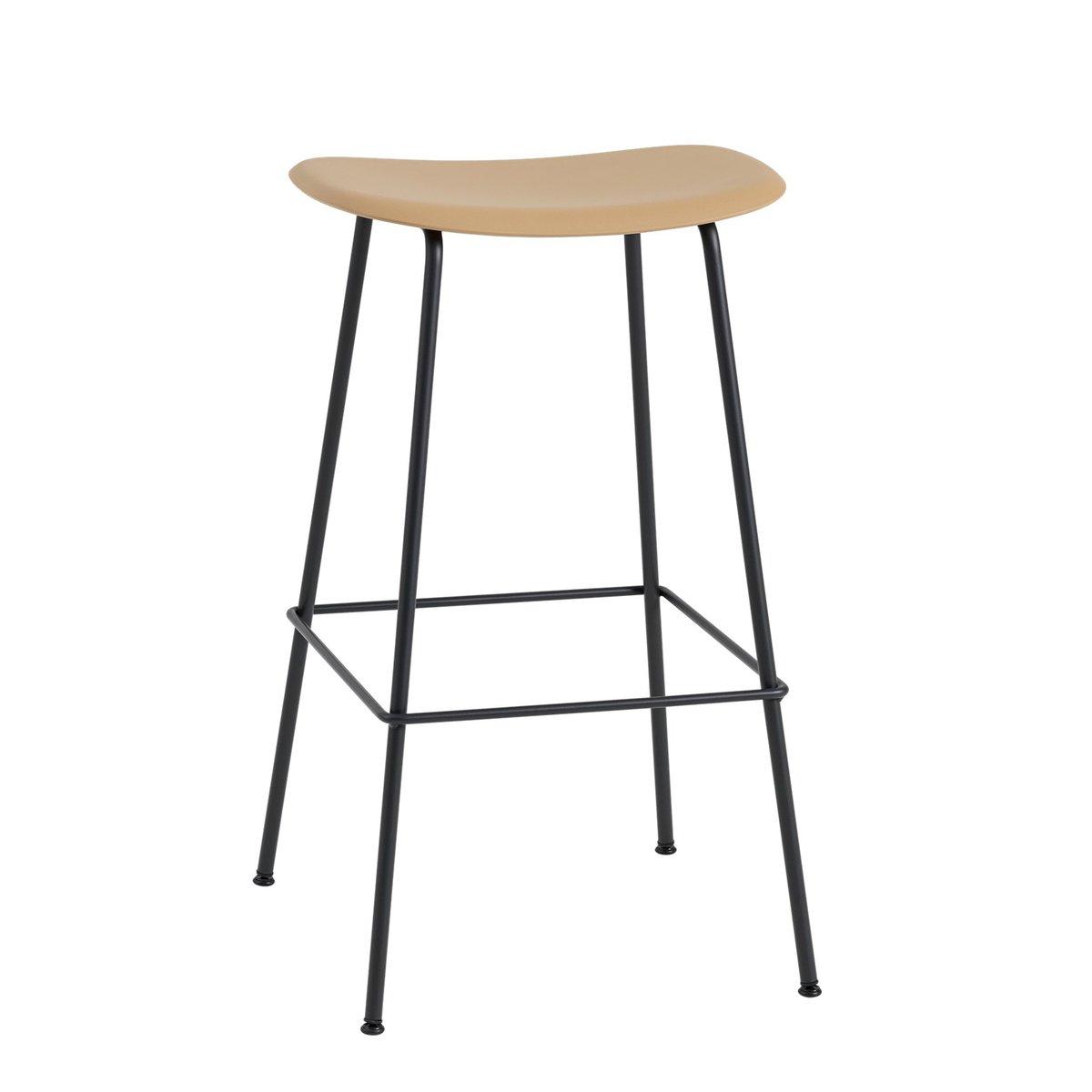 Muuto Fiber Tube baarijakkara 75 cm okra-musta | Skandinaavinen Sisustus | Baarijakkarat | Keltainen