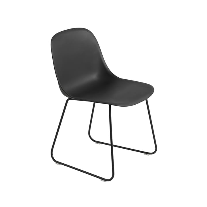 Fiber tuoli teräsjalat, muovinen istuinosa - Black-Anthracite black - Muuto