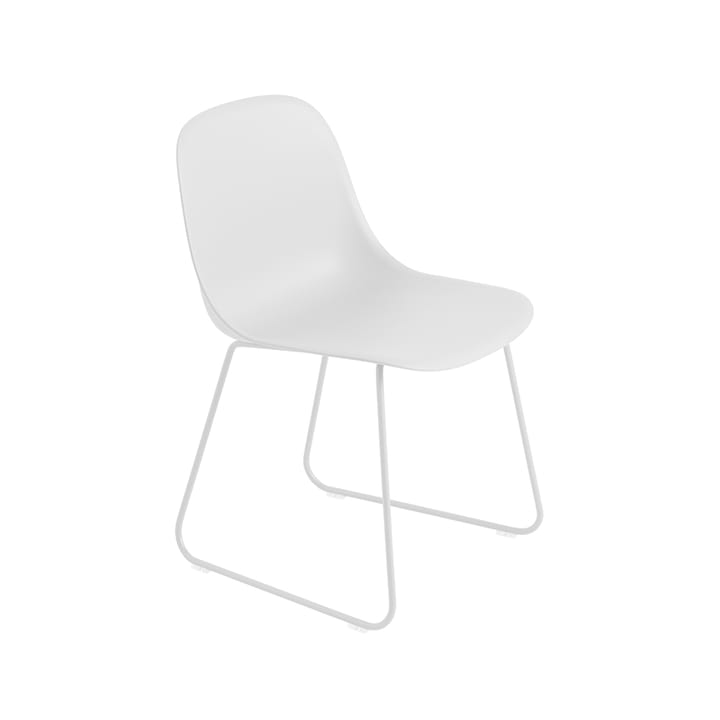 Fiber tuoli teräsjalat, muovinen istuinosa - Natural white-White - Muuto