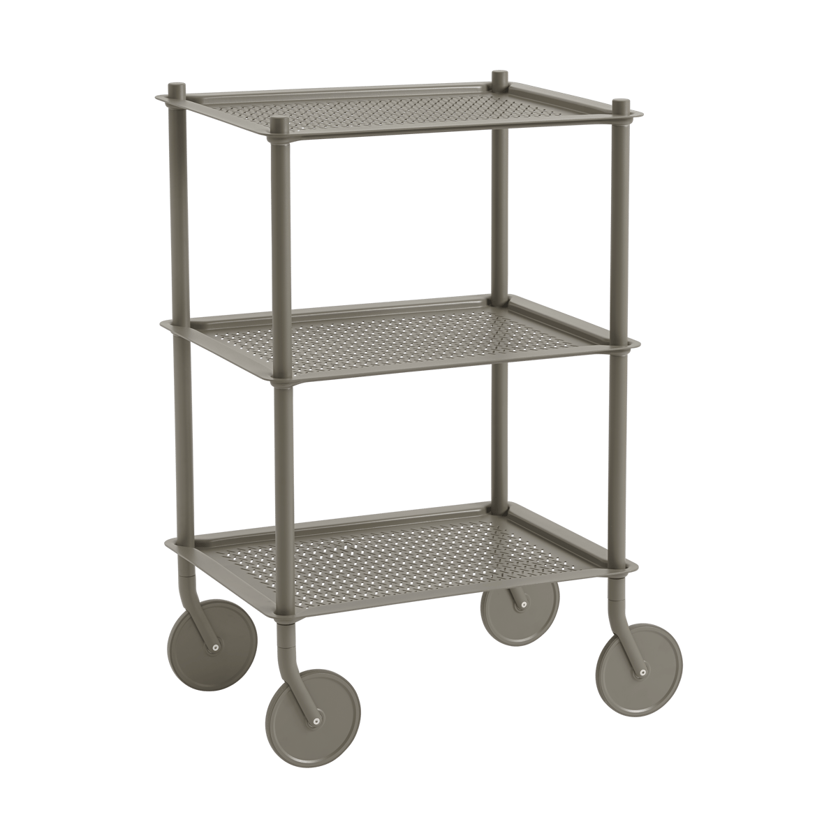 Muuto Flow 3-layer vaunu 90 cm Taupe | Skandinaavinen Sisustus | Rullavaunut & Tarjoiluvaunut | Beige