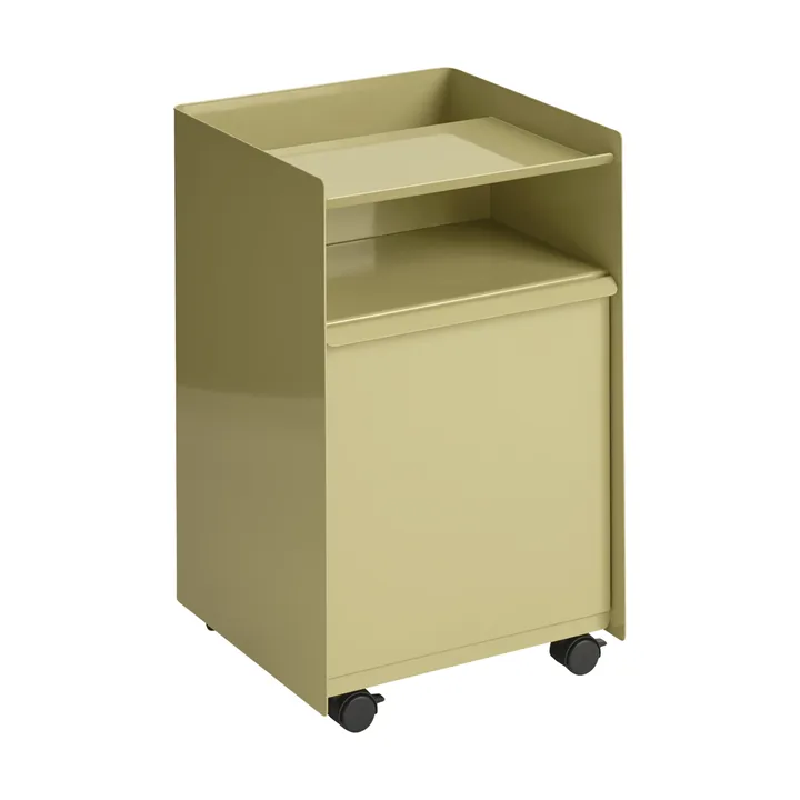 Folded Trolley rullavaunu laatikolla - Dark beige green - Muuto