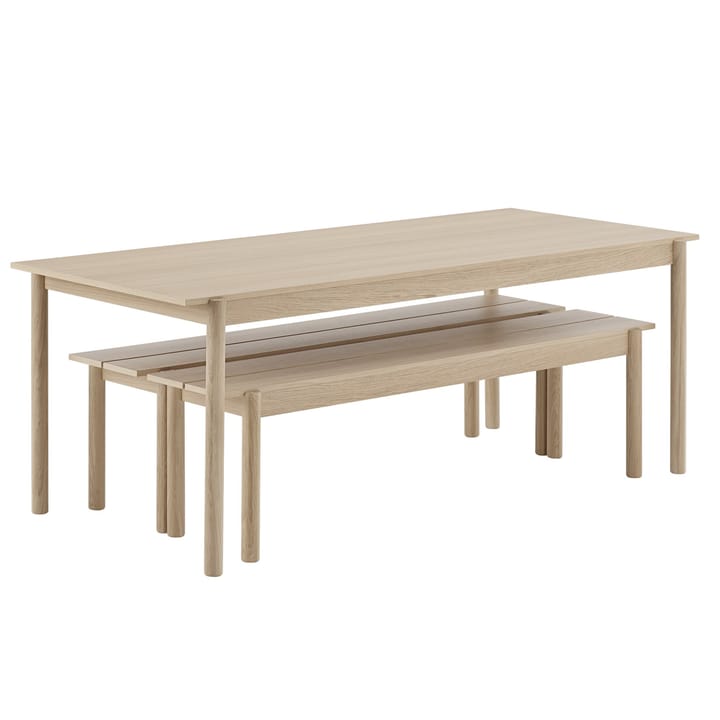 Linear pöytä, tammi - 90 x 200 cm - Muuto