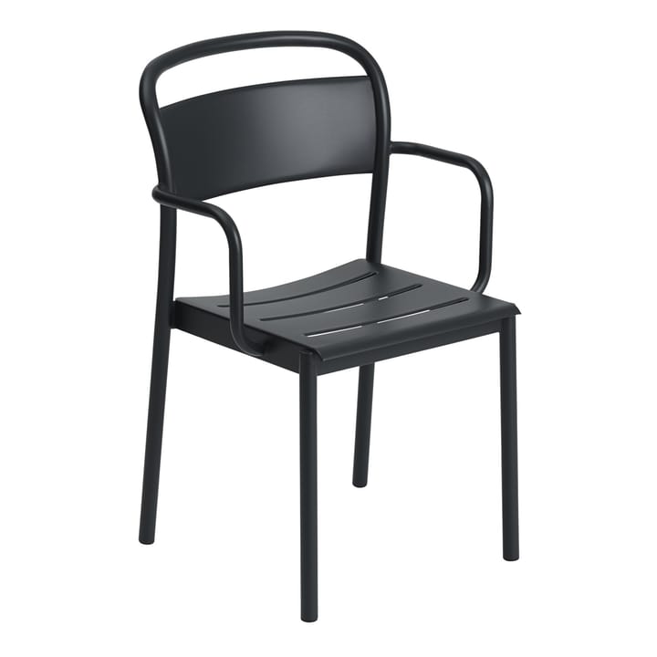 Linear steel armchair -käsinojallinen tuoli - Black - Muuto