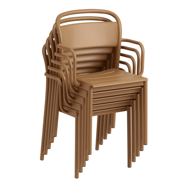 Linear steel armchair -käsinojallinen tuoli - Burnt orange - Muuto