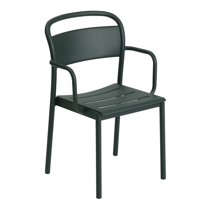 Linear steel armchair -käsinojallinen tuoli - Dark green - Muuto