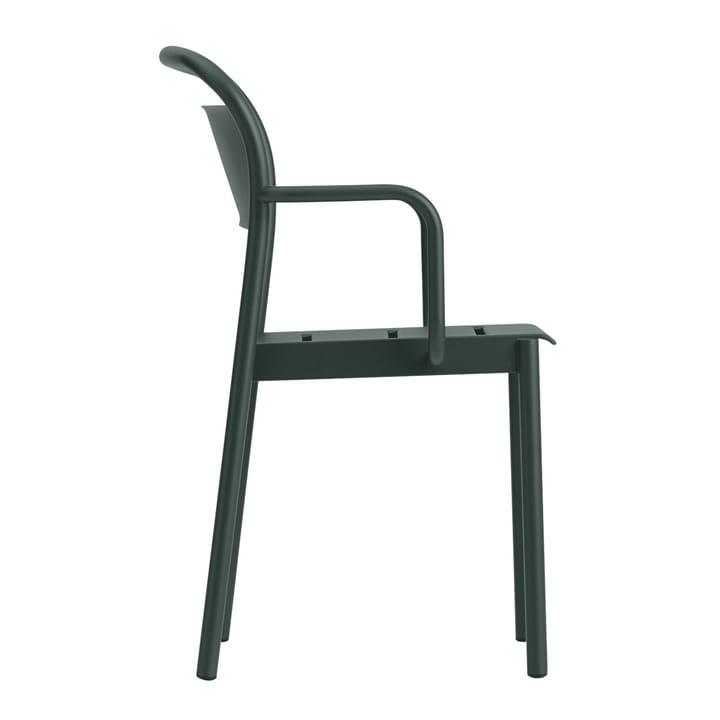 Linear steel armchair -käsinojallinen tuoli - Dark green - Muuto