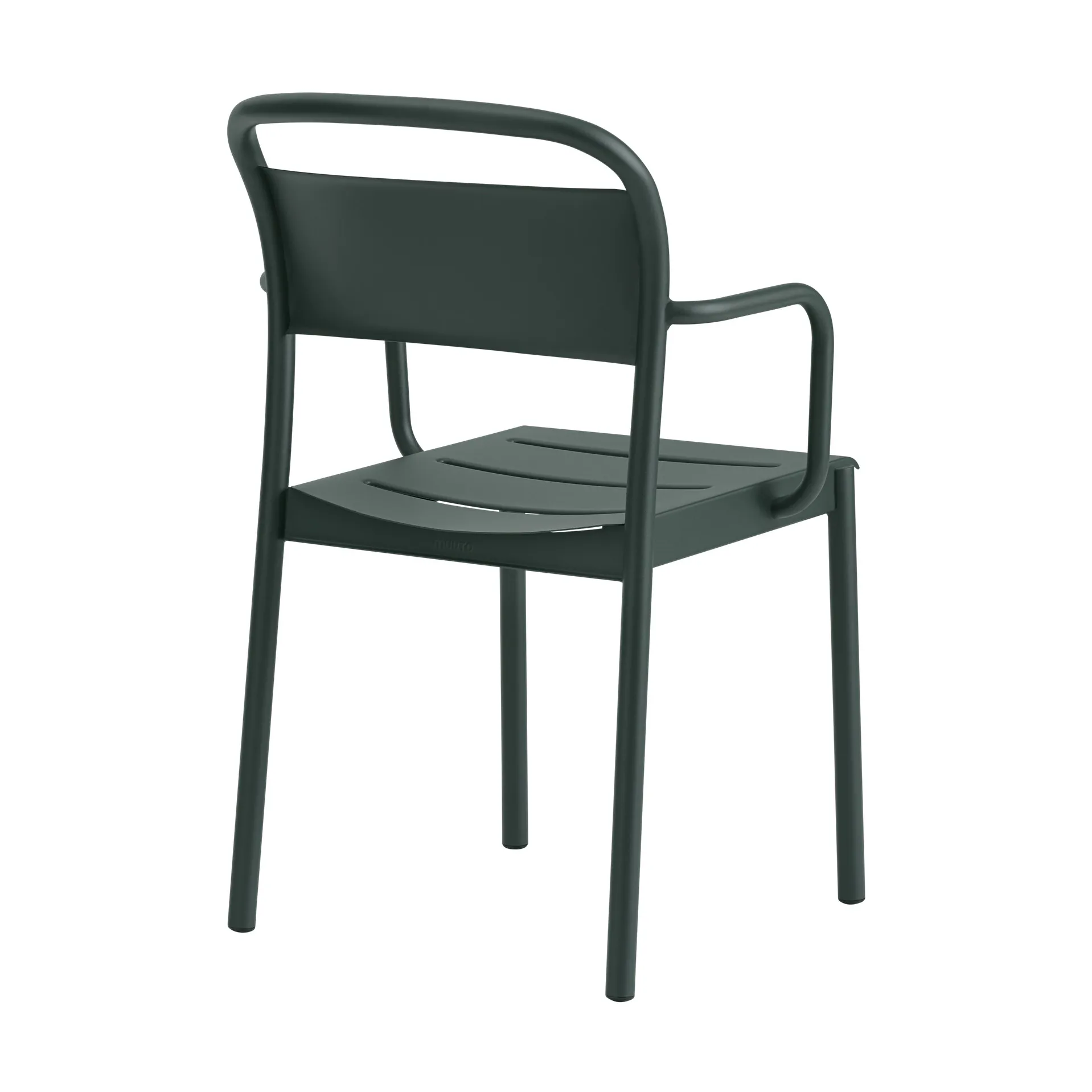 Linear steel armchair -käsinojallinen tuoli, Dark green Muuto