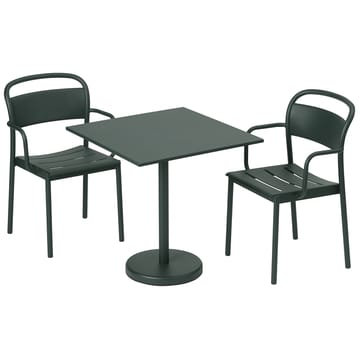 Linear steel armchair -käsinojallinen tuoli - Dark green - Muuto