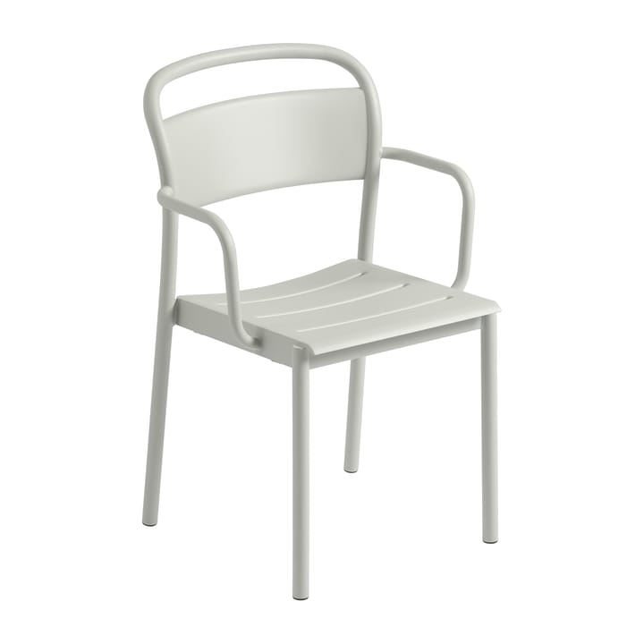 Linear steel armchair -käsinojallinen tuoli - Grey (RAL 7044) - Muuto