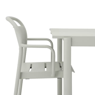 Linear steel armchair -käsinojallinen tuoli - Grey (RAL 7044) - Muuto