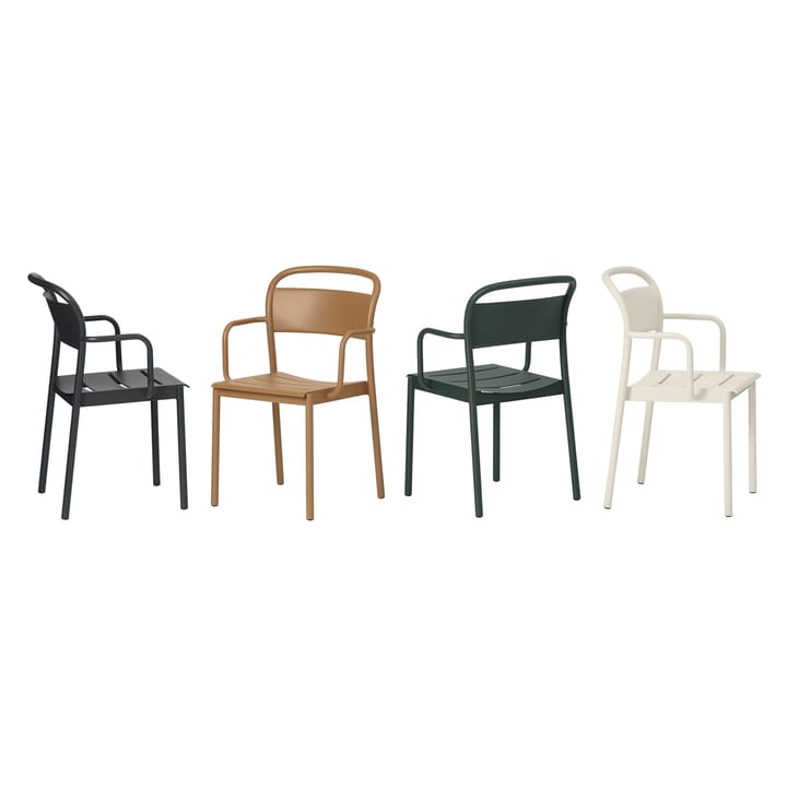 Linear steel armchair -käsinojallinen tuoli - Off-white - Muuto