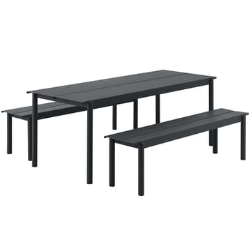 Linear steel bench -penkki 170 x 34 cm - Black - Muuto