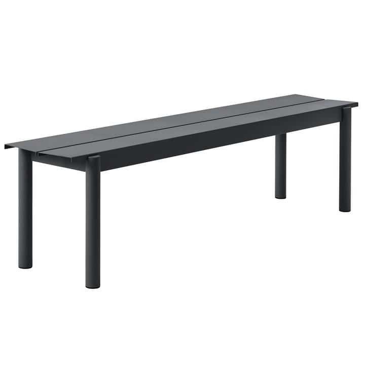 Linear steel bench -penkki 170 x 34 cm - Musta - Muuto