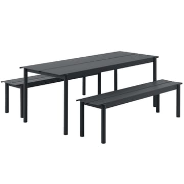 Linear steel bench -penkki 170 x 34 cm - Musta - Muuto