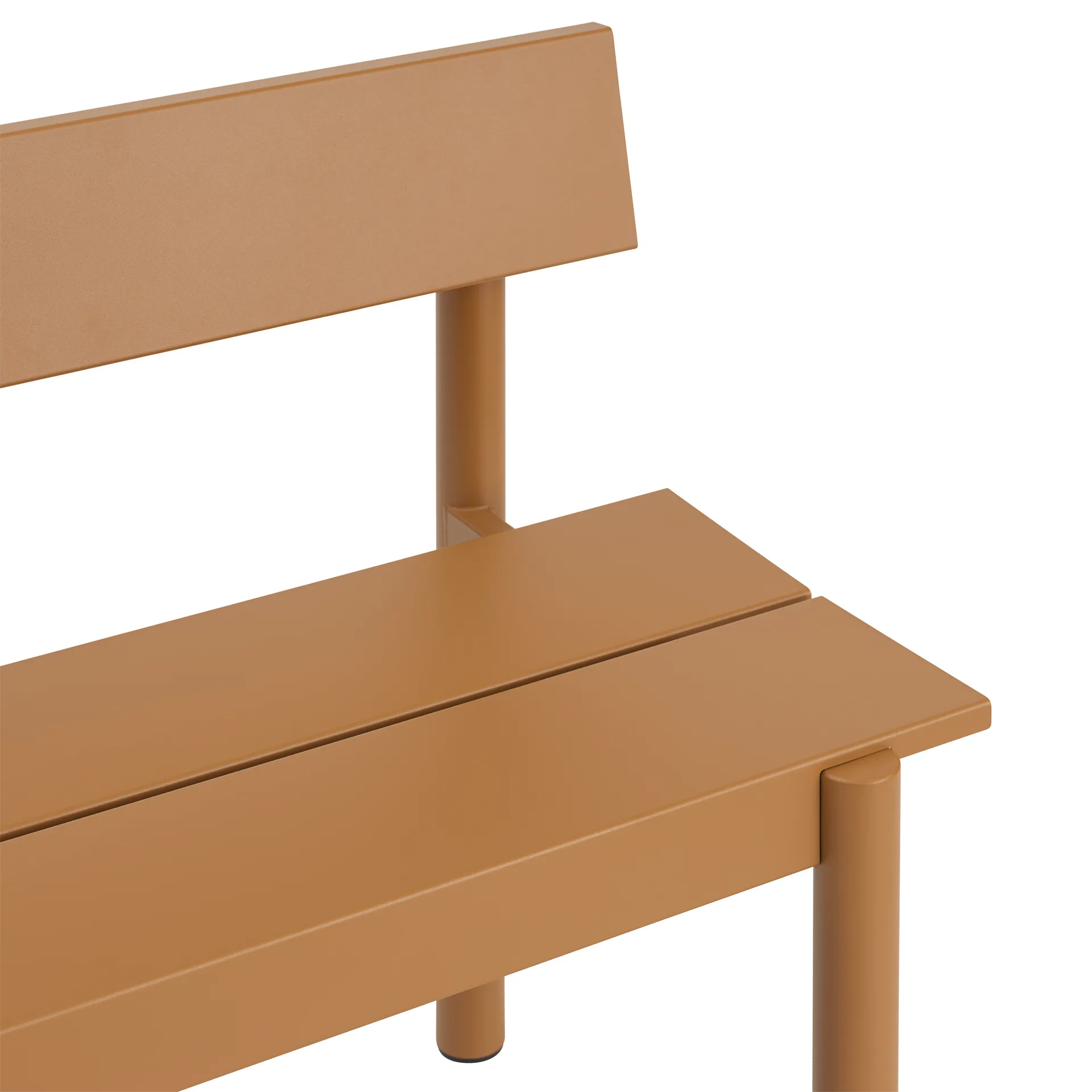 Linear Steel penkki selkänojalla, Burnt orange, 110×34 cm Muuto