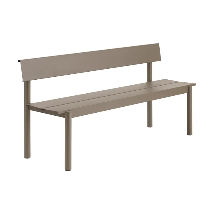 Linear Steel penkki selkänojalla - Taupe, 170×34 cm - Muuto