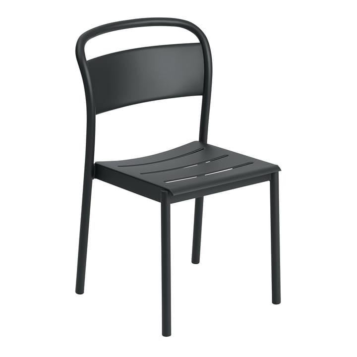 Linear steel side chair -tuoli - Black - Muuto