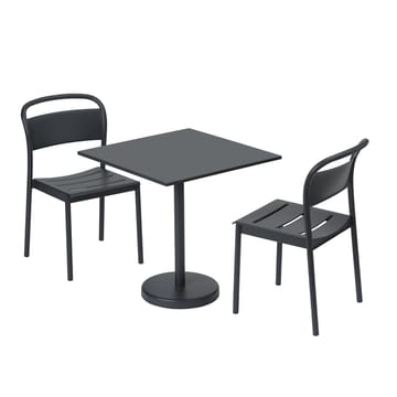 Linear steel side chair -tuoli - Black - Muuto