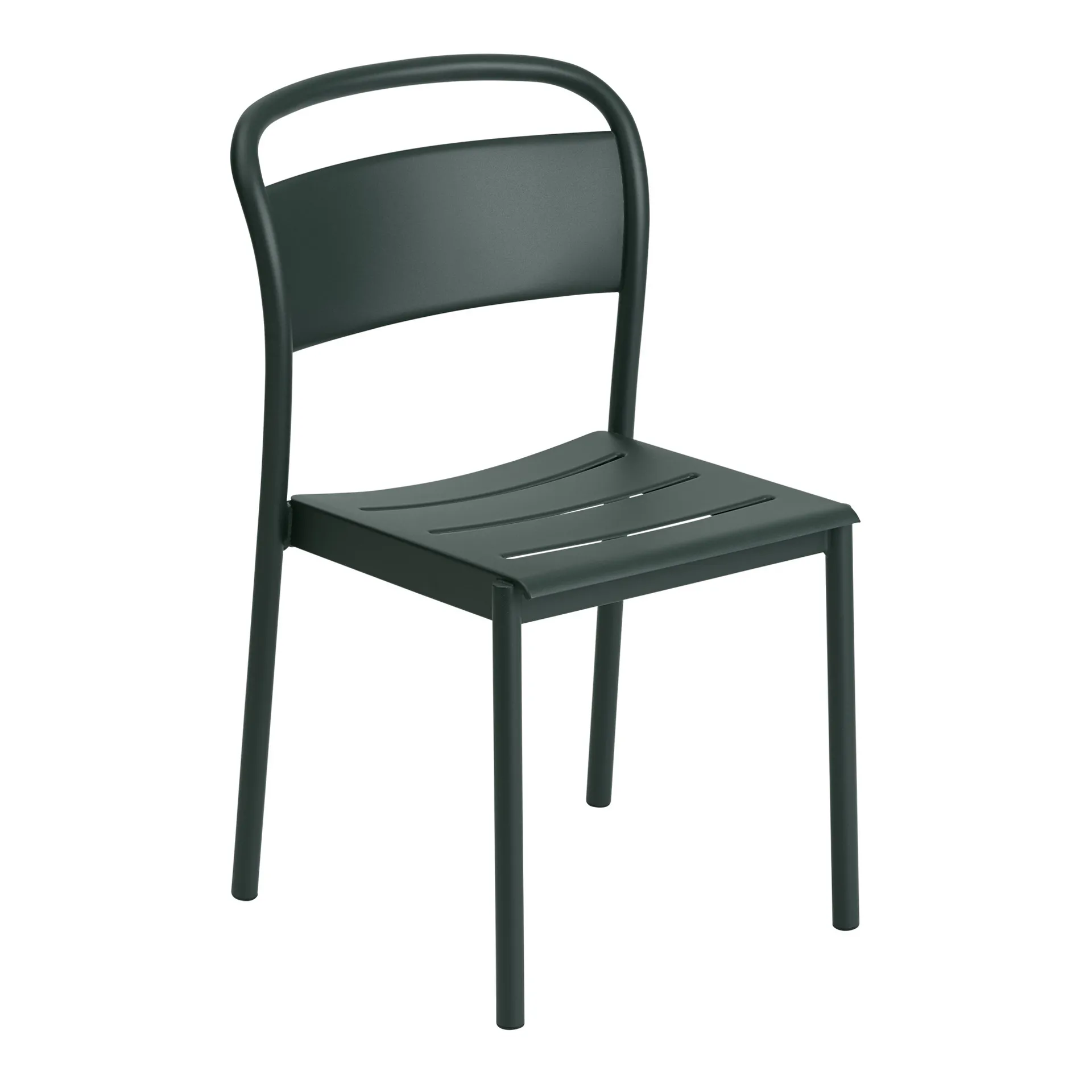 Linear steel side chair -tuoli, Dark green Muuto
