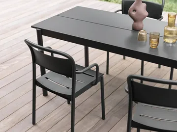 Linear steel table pöytä 220 x 90 cm - Black (RAL 7021) - Muuto