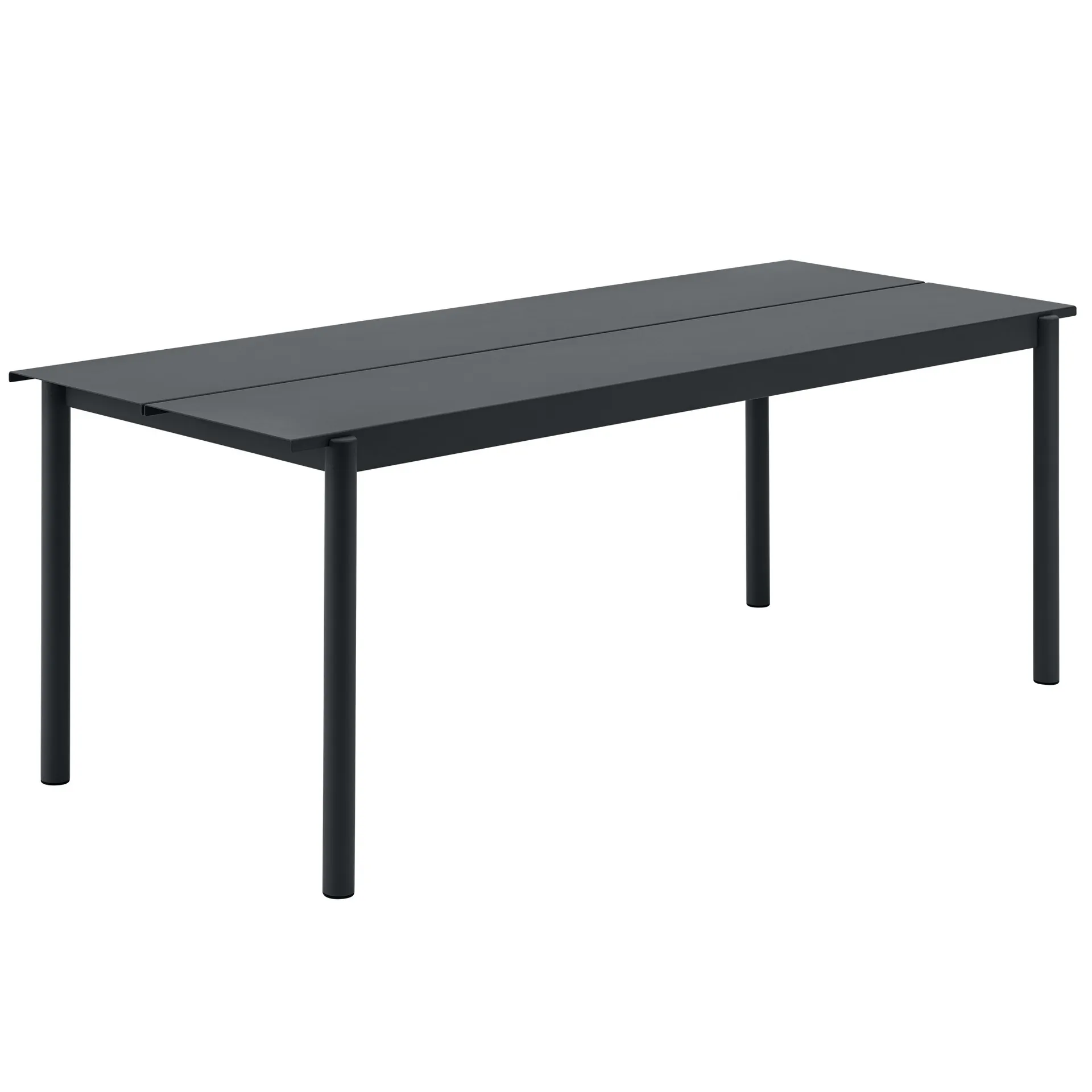 Linear steel table teräspöytä 200 cm, Black Muuto