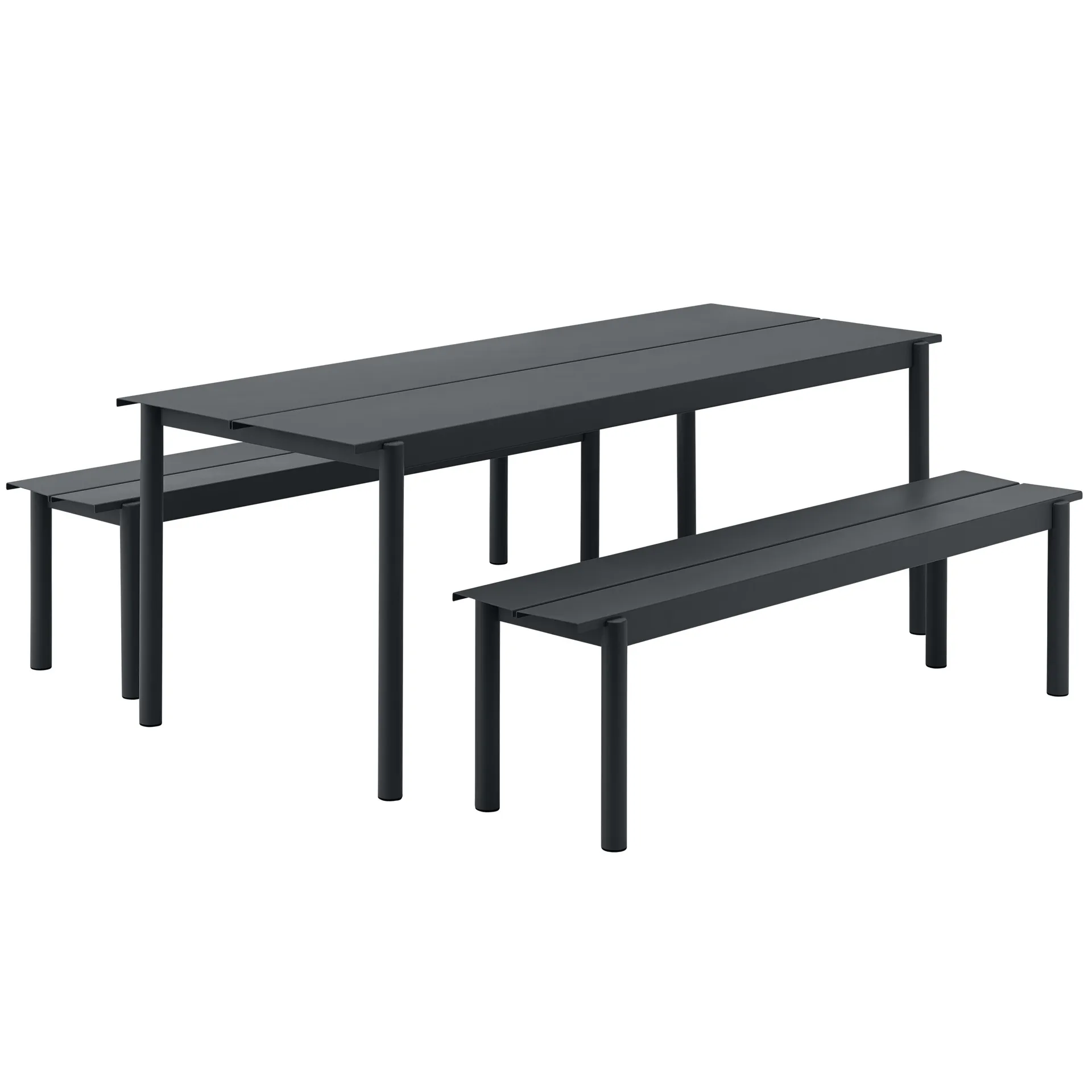 Linear steel table teräspöytä 200 cm, Black Muuto